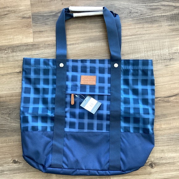 Eddie Bauer Blue Checkered Tote Bag - Picture 2 of 7